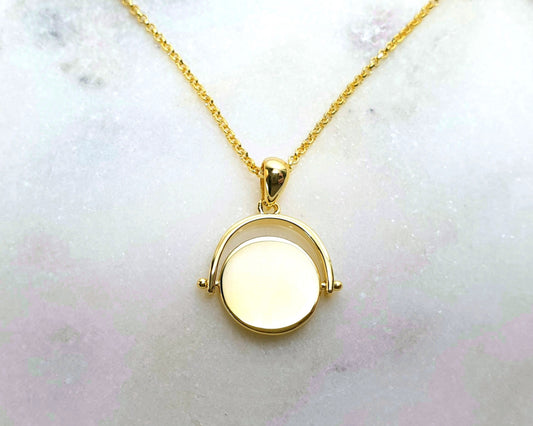 "Olivia" 18kt Gold Plated Spinner Coin pendant and chain