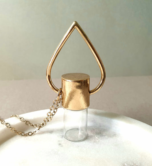 "Bodhi" Gold Essential Oil Roller Bottle Necklace