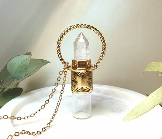 "Savana" Gold Essential Oil Roller Necklace