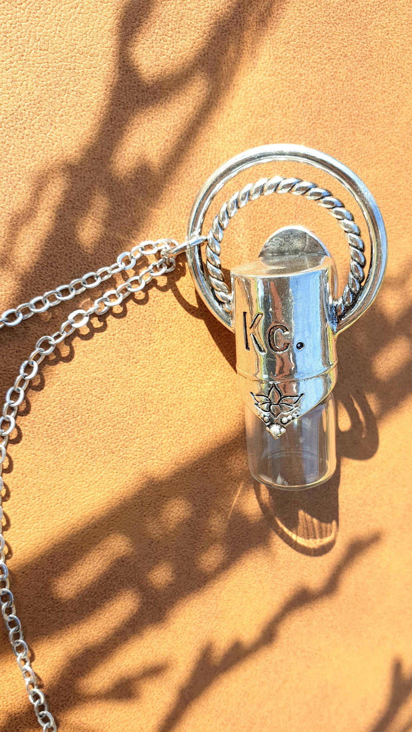 "Peace" Silver Essential Oil Roller Necklace