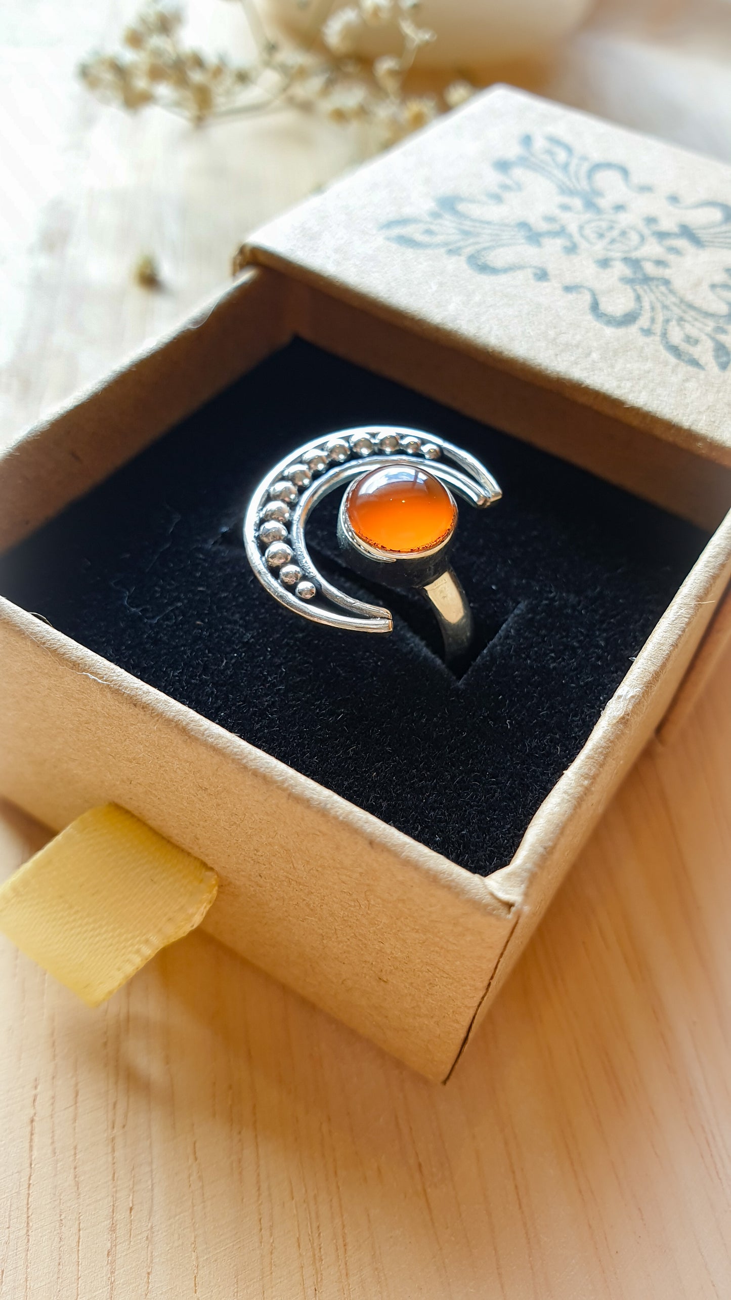 "Celestial" Sterling Silver Moon Ring